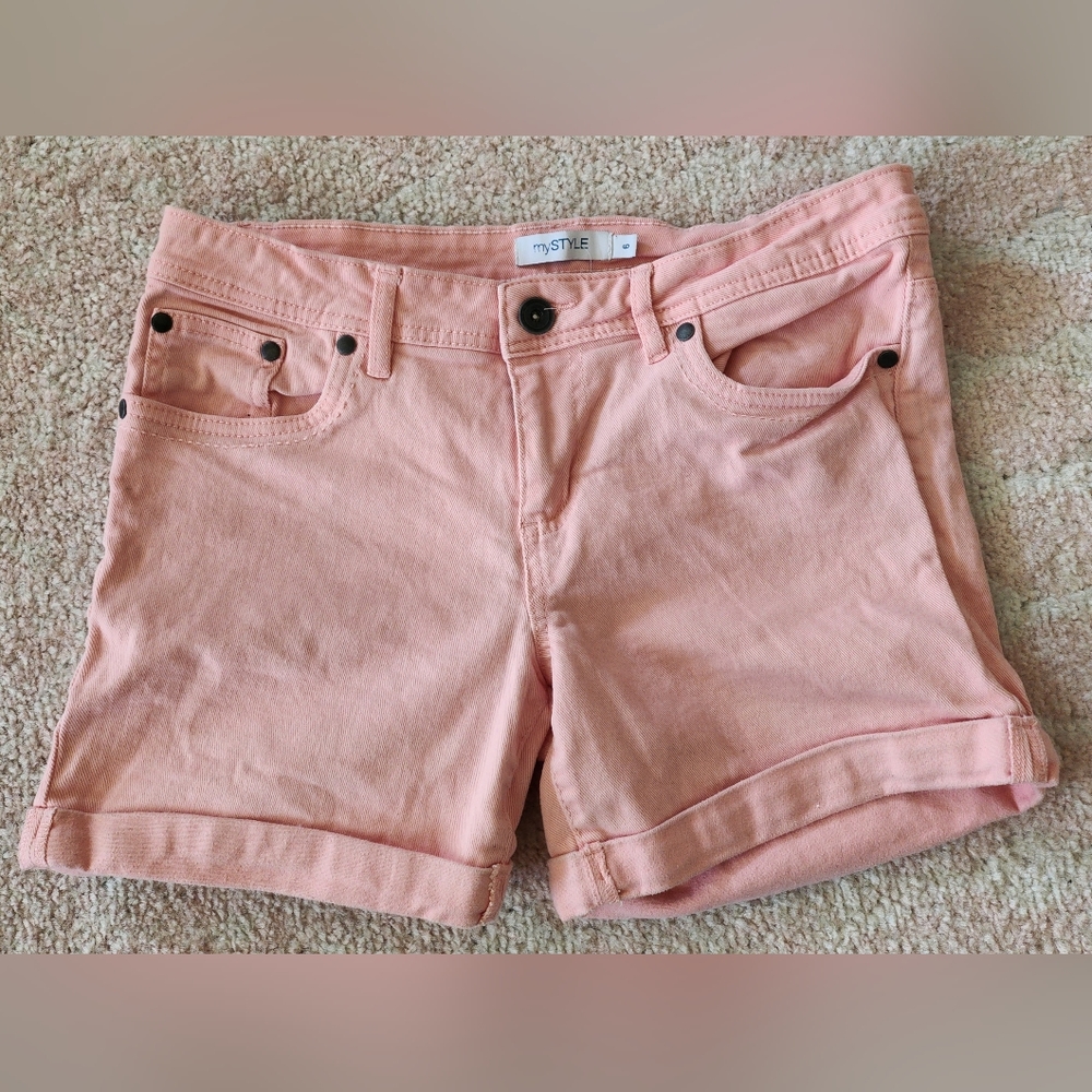 Pink Jean Shorts w/ Pockets
